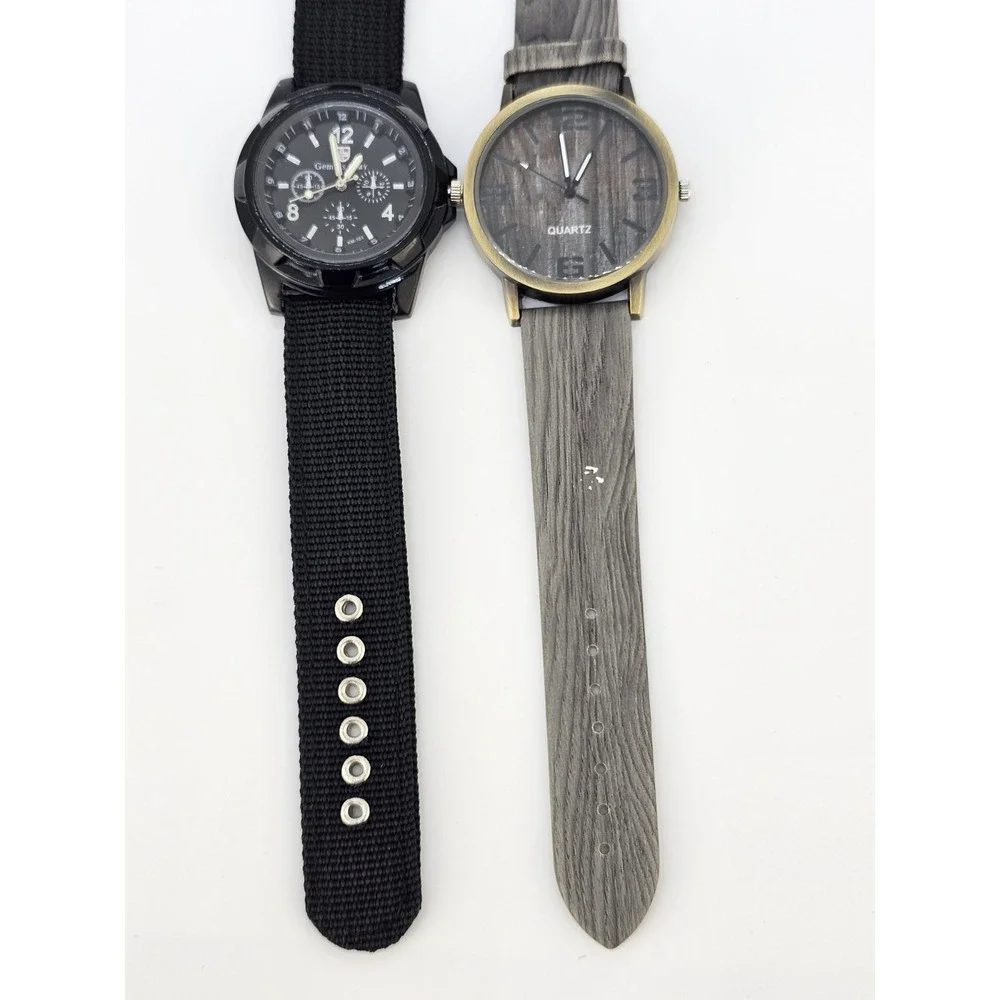 2X Men's‎ Analog Watches 40MM Black Gray Dial Black Gray Bands New Battery